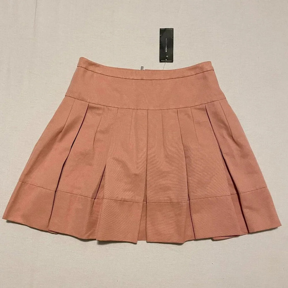 BCBGMaxazria Skirt Womens Size Small Blush Aria Pleated Rear Zip Casual - Picture 1 of 14